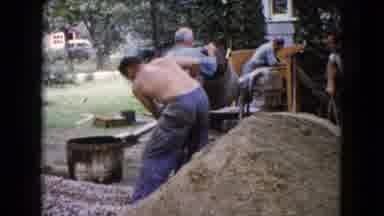 Wauconda Illinois USA (1960): Men Mixing Concrete At Residential Construction Site