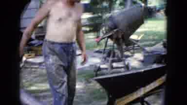 Wauconda Illinois USA (1960): They Three Members Are Working On The House