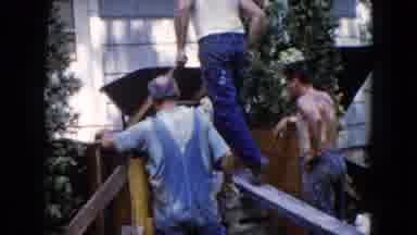 Wauconda Illinois USA (1960): Men Working With Wheelbarrow To Work On Something
