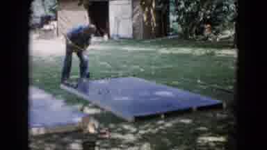 Wauconda Illinois USA (1960): Two Men Working Digging Hole For Large Concrete Slab