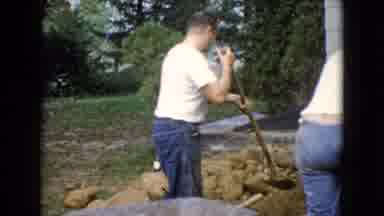 Wauconda Illinois USA (1960): Two Men Are Working In The Garden For Spring Season