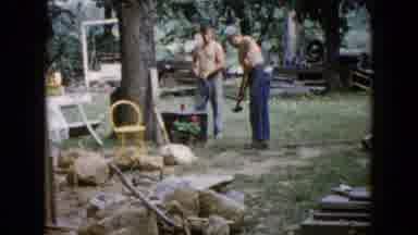 Wauconda Illinois USA (1960): A Man Hitting On Rock To Break It