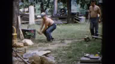 Wauconda Illinois USA (1960): A Man Doing Work In His Yard Outside