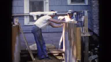 Wauconda Illinois USA (1960): Guys Building Something In The Backyard