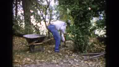 Wauconda Illinois USA (1960): Man Shoveling And Moving Dirt