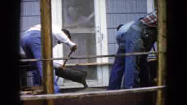 Wauconda Illinois USA (1960): Two Men Working On Cement And One Man Watching Them