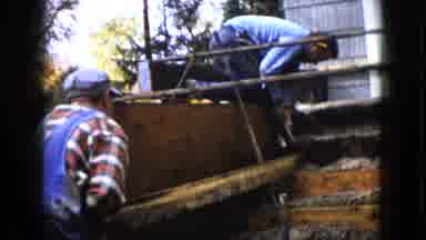 Wauconda Illinois USA (1960): Two Men Working On A Construction Project Outside Of