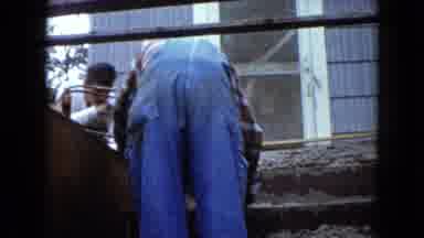 Wauconda Illinois USA (1960): Three Construction Workers Working On A House Adding