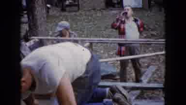 Wauconda Illinois USA (1960): Two Men Work On Construction And One Sips A Beer