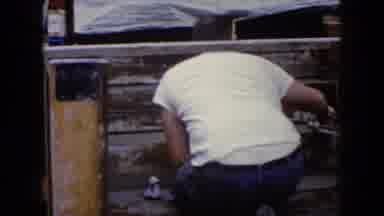 Wauconda Illinois USA (1960): A Man Making A Staircase On His Own With Tools
