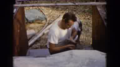 Wauconda Illinois USA (1960): Guy Working With Concrete