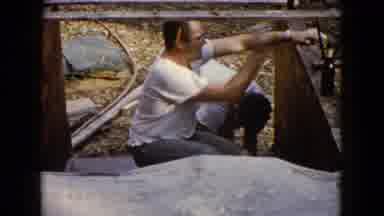 Wauconda Illinois USA (1960): Two Men And A Young Girl Working On A Farm During