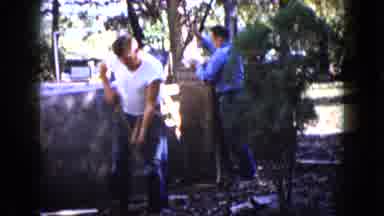 Wauconda Illinois USA (1960): Men Working With Hammers And Hooks Getting Ready To