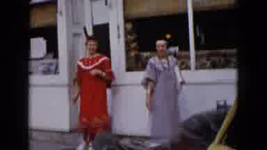 Wauconda Illinois USA (1960): Women Dressed In Indian Clothes Leaving Out Of A