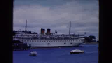 Buffalo New York USA (1961): Massive Cruise Type Ship Docked At A Huge Port Seen