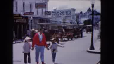 Buffalo New York USA (1961): Oh Father Son And Daughter Walking Through The City