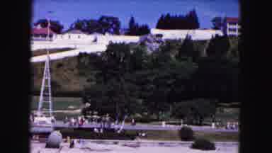 Buffalo New York USA (1961): Looking At A Walkway And A Hillside With Buildings On