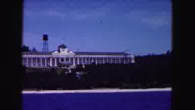 Buffalo New York USA (1961): Large White Building Behind Blue Water Of River Or