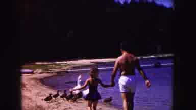 Buffalo New York USA (1961): First Time At The Beach With Parents Chasing Ducks