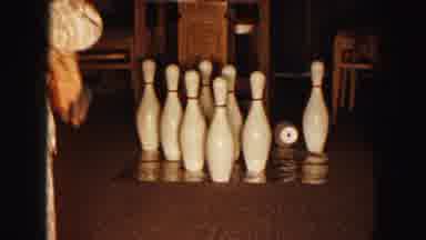 Buffalo New York USA (1961): Vintage Footage Of An At Home Bowling Set