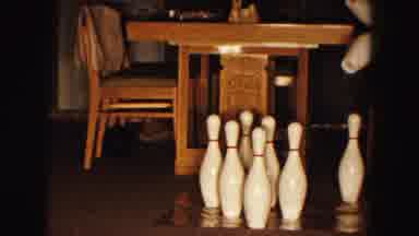 Buffalo New York USA (1961): Mother Child Wearing Nightgown Dining Room Playing
