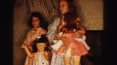 Buffalo New York USA (1961): Two Girls Dressed In Nightgowns Holding Large Dolls