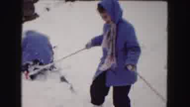 Buffalo New York USA (1961): Two Children Frolicking In The Snow And Enjoying The
