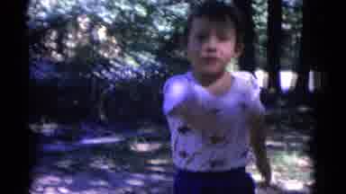 Camden New Jersey USA (1961): Child Running On Sidewalk To Looking At Sky With