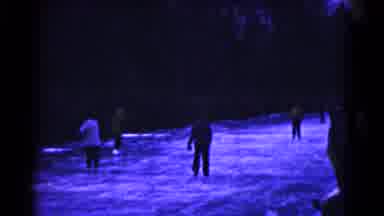 Hagerstown Maryland USA (1961): Warmly Dressed Ice Skaters Enjoy Skating On A
