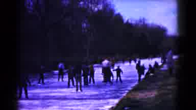 Hagerstown Maryland USA (1961): A Group Of Kids And Adults Enjoying Ice Skating