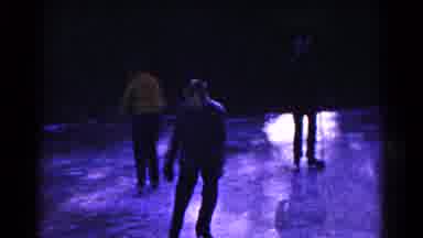 Hagerstown Maryland USA (1961): People Skating On Frozen Pond On A Clear Sunny Day
