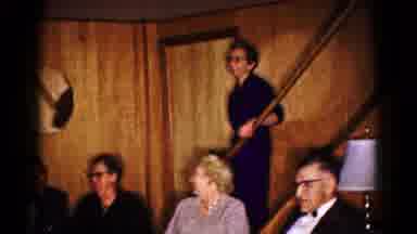 Hagerstown Maryland USA (1961): Elderly People In A Wood-Paneled Basement Have A