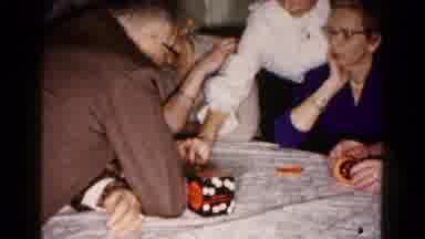 Hagerstown Maryland USA (1961): Four Woman One Man Playing Board Game Kitchen