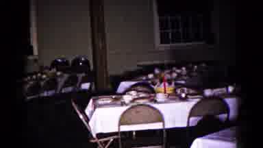 Hagerstown Maryland USA (1961): Place Settings Set On Tables In Dark Abandoned