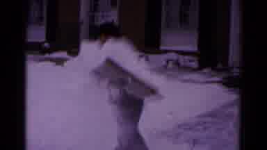 Hagerstown Maryland USA (1961): People Plowing Snow Throwing At The Camera