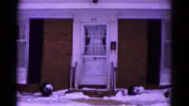 Hagerstown Maryland USA (1961): Outside The Front Of A Brick Home On A Winter Snow