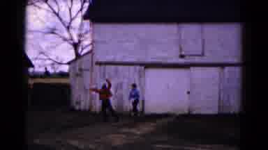 Hagerstown Maryland USA (1961): Throwing Small Ball Against Old Barn Siding Old