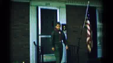 Hagerstown Maryland USA (1961): Soldier Army Uniform Leaves House With Garage