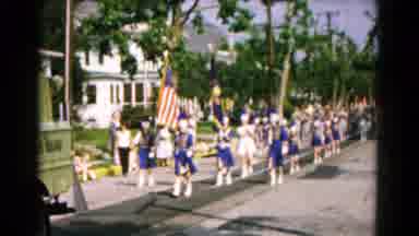 Hagerstown Maryland USA (1961): Band Marching Down The Street Kids Sitting