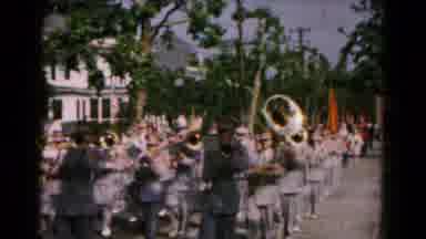 Hagerstown Maryland USA (1961): Marching Band And Boy Scouts March In Parade