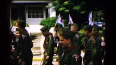 Hagerstown Maryland USA (1961): Boy Scouts Marching In Parade On A Bright Sunny