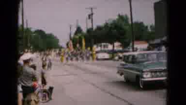 Hagerstown Maryland USA (1961): A Parade Marches Through A Small Town As A Car