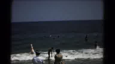 Hagerstown Maryland USA (1961): Groups Of People Sitting On A Sand Beach As Others