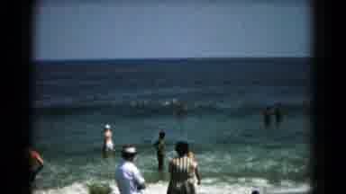 Hagerstown Maryland USA (1961): Vintage Beach Visitors Playing And Splashing In