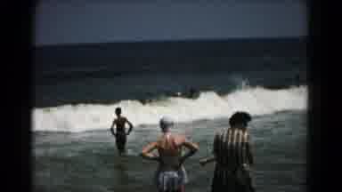 Hagerstown Maryland USA (1961): Summer Day At The Sea With Beachgoers Walking Into