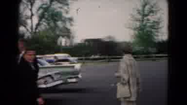 Hagerstown Maryland USA (1961): Wedding Party Gathered In Parking Lot Wearing