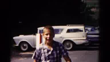 Hagerstown Maryland USA (1961): Three People Approaching A House While A Woman In
