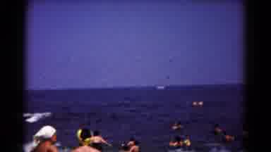Hagerstown Maryland USA (1961): Many People Are Seen Swimming On A Beach With