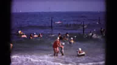 Hagerstown Maryland USA (1961): People At The Beach Playing In The Water And A