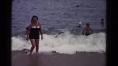 Hagerstown Maryland USA (1961): People Enjoying A Fun Time In The Ocean Waves At